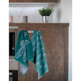 thumbnail of DoubleDry Theedoeken en Keukenhanddoeken Set 12 st - 100% katoen - smaragdlibel, groenblauw