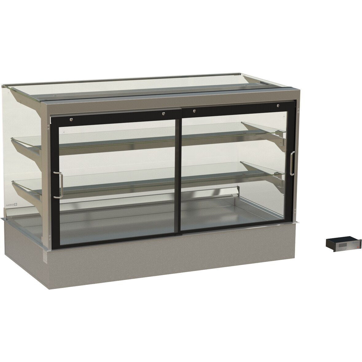 Showcase "Bergen" eckig, f. 4xGN1/1, 3 Ausl.  20mm Tiefe, 1410x710/200x710mm (BxHxT)  steuerungsfertig