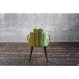 thumbnail of Silla KAWOLA Silla de comedor FREJA Base verde terciopelo negro