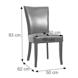 thumbnail of Lote de 6 silla de comedor Chesterfield, silla silla de cocina, remaches ~ imitación de cuero, marrón, patas oscuras