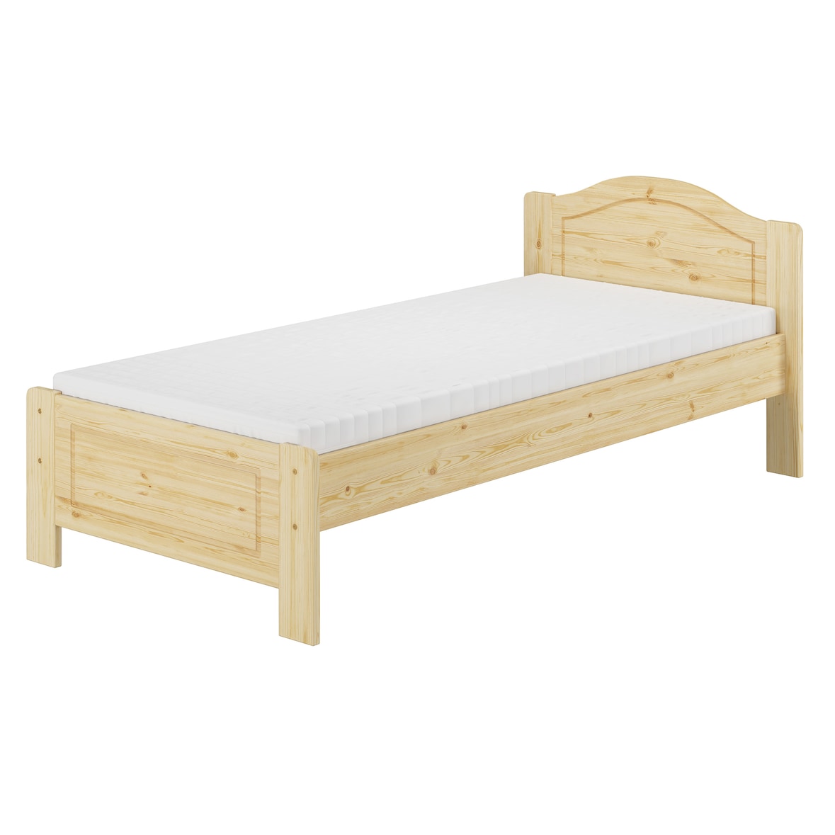 Bettrahmen Massivholzbett Kiefer natur Einzelbett 90x200 Futonbett Singlebett Rollrost 60.37-09M