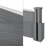 thumbnail of Helloshop26 - Lot de 24 clôtures de jardin brise-vue avec 4 poteaux planches bois composite wpc 165x466cm gris  03_0005791