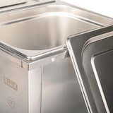 thumbnail of Romux® Baño María Eléctrico 2 Cubas GN 1/1 Sobremesa con Grifo de Vaciado y Regulador de Temperatura 30-110°C | Profesional Hostelería - 2000 W