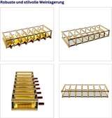thumbnail of PROREGAL Modulares Weinregal VINOTECA MOD METAL | HxBxT 12,5x72,5x24,5cm | 7x1 Flaschen | Massives Kiefernholz | Braun geölt | Flaschenregal
