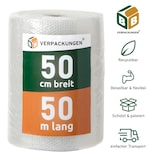 thumbnail of 2 x Luftpolsterfolie (0,5 x 50 m) Knallfolie Noppenfolie Polsterfolie 2-lagig Typ 60 Umzug BB-Verpackungen