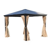 thumbnail of Garten Pavillion  Pergola Suez II 3x3m braun aus Aluminium mit festem Dach
