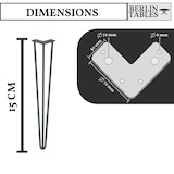 thumbnail of BERLINTABLES Gambe da tavolo Premium Set da 4 15 cm Nero Acciaio Massiccio|Struttura del tavolo Gambe a forcina 3 Montanti Piedini in metallo