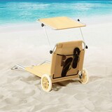 thumbnail of CASARIA® Sonnenliege Klappbar mit Dach Aluminium Liegestuhl mit Rollen Kissen Strandliege Beige