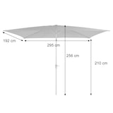 thumbnail of Parasol N23, tuinparasol, 2x3m rechthoekig kantelbaar, polyester/aluminium 4,5kg UV-bescherming 50+ ~ antraciet
