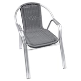 thumbnail of METRO PROFESSIONAL Stapelbare bistrostoel met armleuningen Narni, aluminium/polyrattan, grijs/zilver