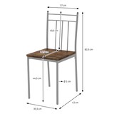 thumbnail of ML-Design Esstisch Set 4-tlg., Eiche-Grau, Tisch mit 2 Stühlen & 1 Bank, Essgruppe für 4 Personen, Küchentisch mit Metallrahmen, Bartisch Set,