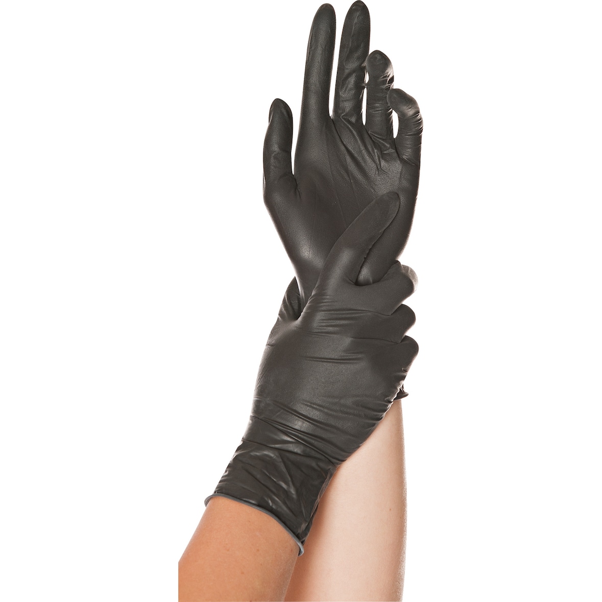 Hygostar Einmalhandschuhe Diablo, Latex, ungepudert, Größe L, schwarz, 100 Stück