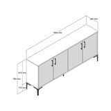 thumbnail of Dmora Credenza Dpedrol, Buffet da soggiorno, Madia da salotto, Dispensa da cucina, 180x35h78 cm, Noce e Bianco