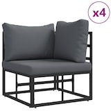 thumbnail of vidaXL Gartensofa-set mit Kissen 12 pcs Schwarz Aluminium
