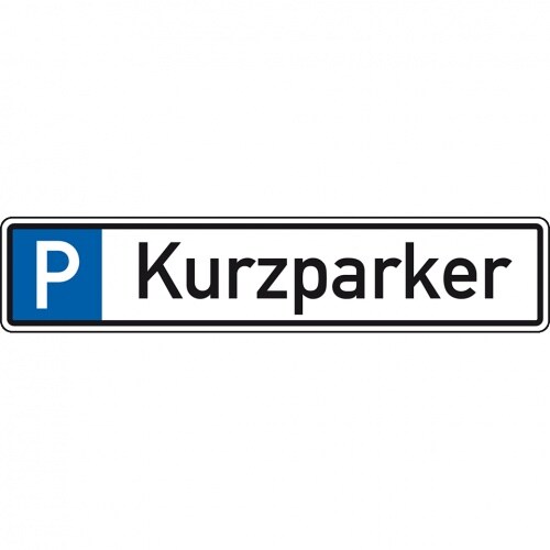 Schild I Parkplatzreservierungsschild Kurzparker, mit Befestigungsset 2, 520x110mm