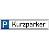 thumbnail of Schild I Parkplatzreservierungsschild Kurzparker, mit Befestigungsset 2, 520x110mm