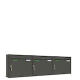 thumbnail of AL Briefkastensysteme 3 x Basic Wand Briefkasten DB Farbe 703 Eisenglimmer Grau für Post A4, wetterfest, Artikelnummer: 431P3EA3PDB703