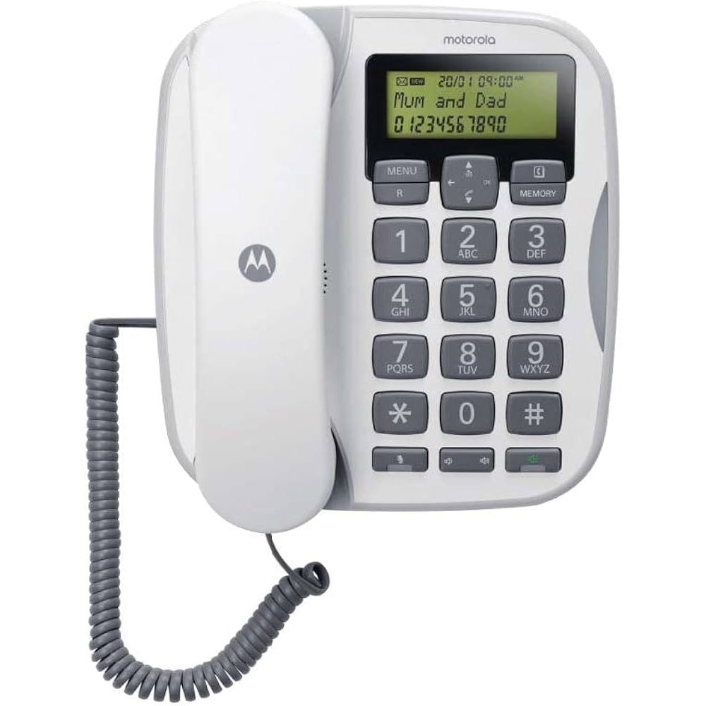 Motorola Telefono fisso con Vivavoce e Tasti grandi CT510, Bianco
