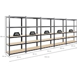 thumbnail of PROREGAL Mega Deal | 5x Schwerlastregal Ragnar | HxBxT 180x90x40 cm |  Fachlast 175kg | Schwarz | Stecksystem Lagerregal Regalsystem 5 Stk.