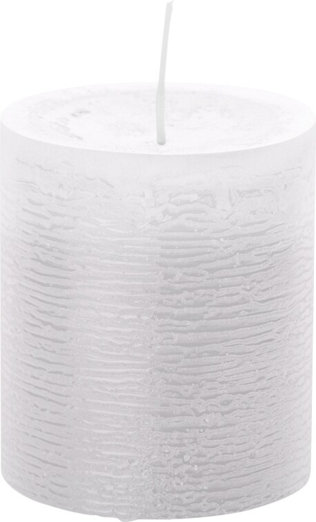 weiße Rustic Kerzen, durchgefärbte Stumpenkerzen inkl. ASF 130 x 68 mm