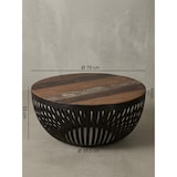 thumbnail of Couchtisch im Industrial-Design, Recyceltes Mangoholz, Braun. 70x70x33 cm | Kadima Design