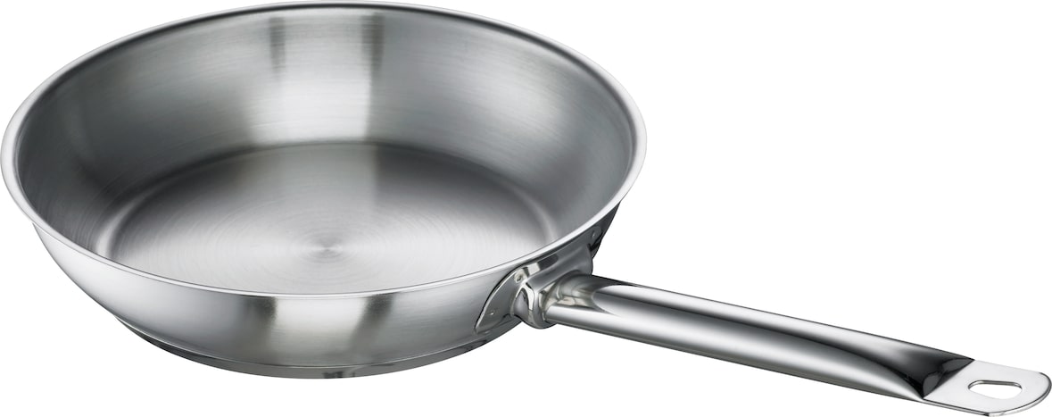 GastroSUS Bratpfanne Chef, Edelstahl, unbeschichtet, 24 cm, induktions-, backofen-, spülmaschinengeeignet