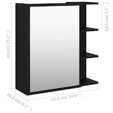 thumbnail of Helloshop26 - Badezimmerspiegelschrank 62,5 x 20,5 x 64 cm schwarze Spanplatte 02_0006736