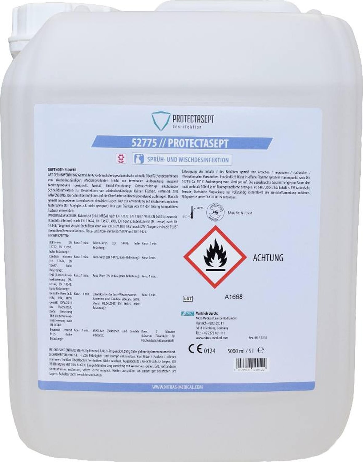 Nitras Medical Protectasept | flower | Sprühdesinfektion | 1 x 5 L