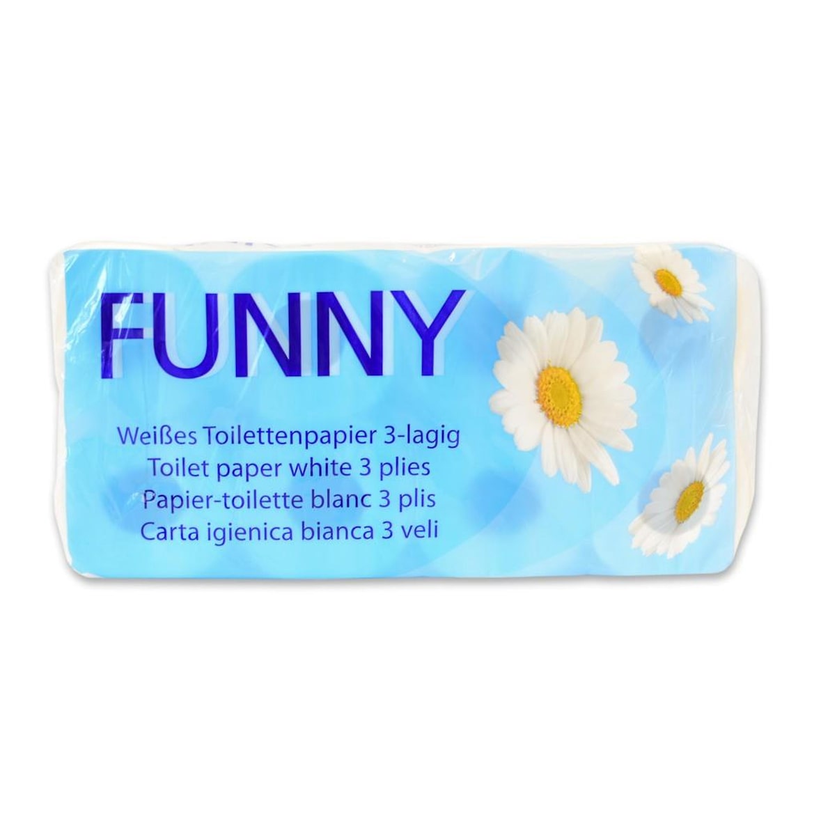 Toilettenpapier Funny - 3-lagig - hochweiß - 72 Rollen - 9,4 x 11 cm