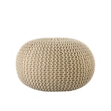 thumbnail of Pouf Outdoor ø 55 o. 45cm Bodenkissen Sitzpouf Hocker wetterfest pflegeleicht & nachhaltig : ø 45 cm creme - warm sand