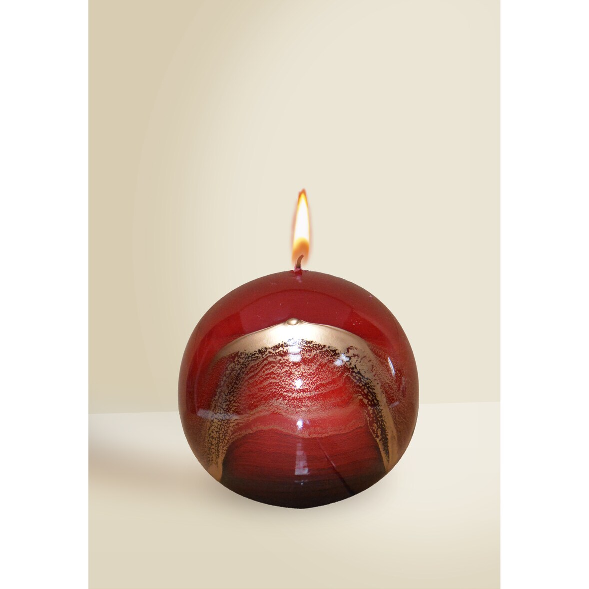 Designkerze Lotos Kugelkerze Dunkelrot Ø 100 mm, 1 Stück