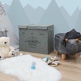thumbnail of 3 Fächer Wäschekorb mit Deckel - 84L Wäschesammler Faltbar - 60x30x50 Wäschebox