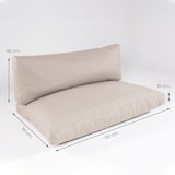 thumbnail of Pack 4 cojines Asiento y respaldo palet de exterior, Desenfundable, Poliéster 250 gr, Color Olefin Marrón, 120x80x16