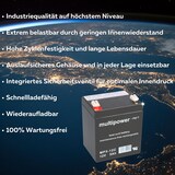 thumbnail of Multipower Blei-Akku MP5-12C Pb 12V / 5Ah Zyklenfest, Faston 6,3
