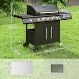 thumbnail of Outsunny Barbecue a Gas con Fornello, Tavolino e Armadietto Nero