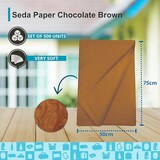 thumbnail of Carta velina marrone cioccolato 50x75cm – Confezione da 500 fogli per confezioni, eventi, fioristi e fai-da-te