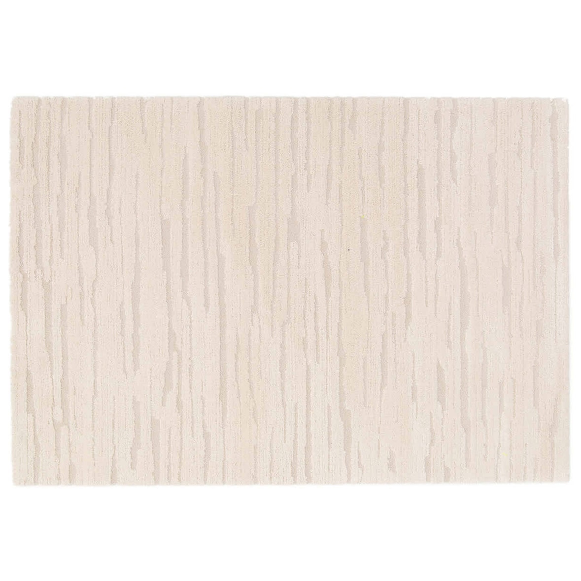 Rechthoekig shag tapijt, effen ecru patroon 160 x 230 cm - Oviala