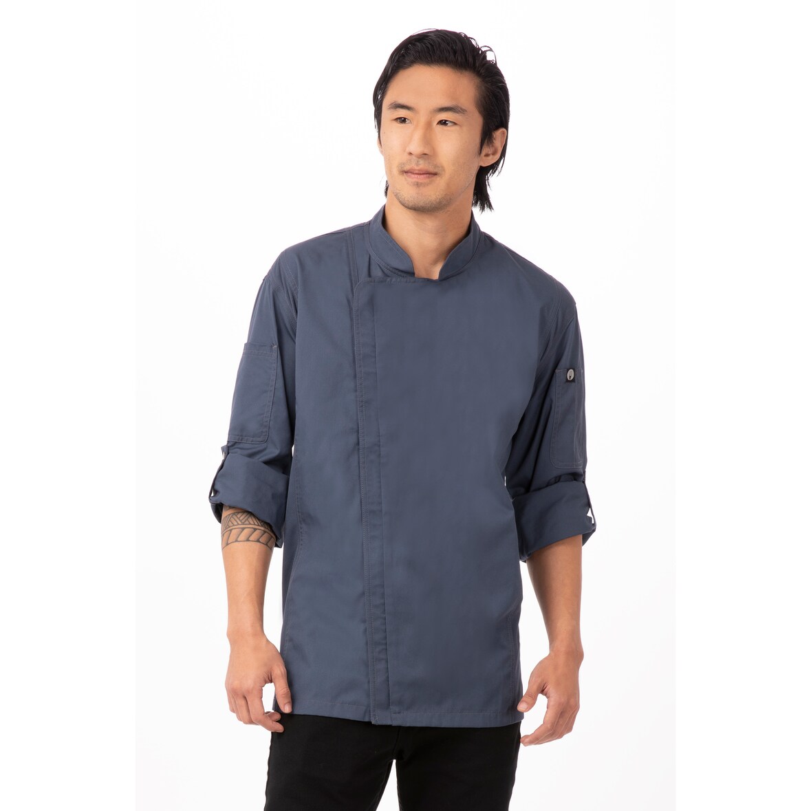 Chef Works® Kochjacke HARTFORD COOL VENT & lite, Reißverschluss, Blau, Größe M