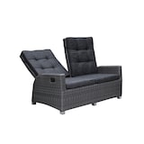 thumbnail of Tarrington House Divano a 2 posti Madrid, alluminio / PE rattan / olefina, 85 x 145 x 106 cm, con schienale regolabile, grigio