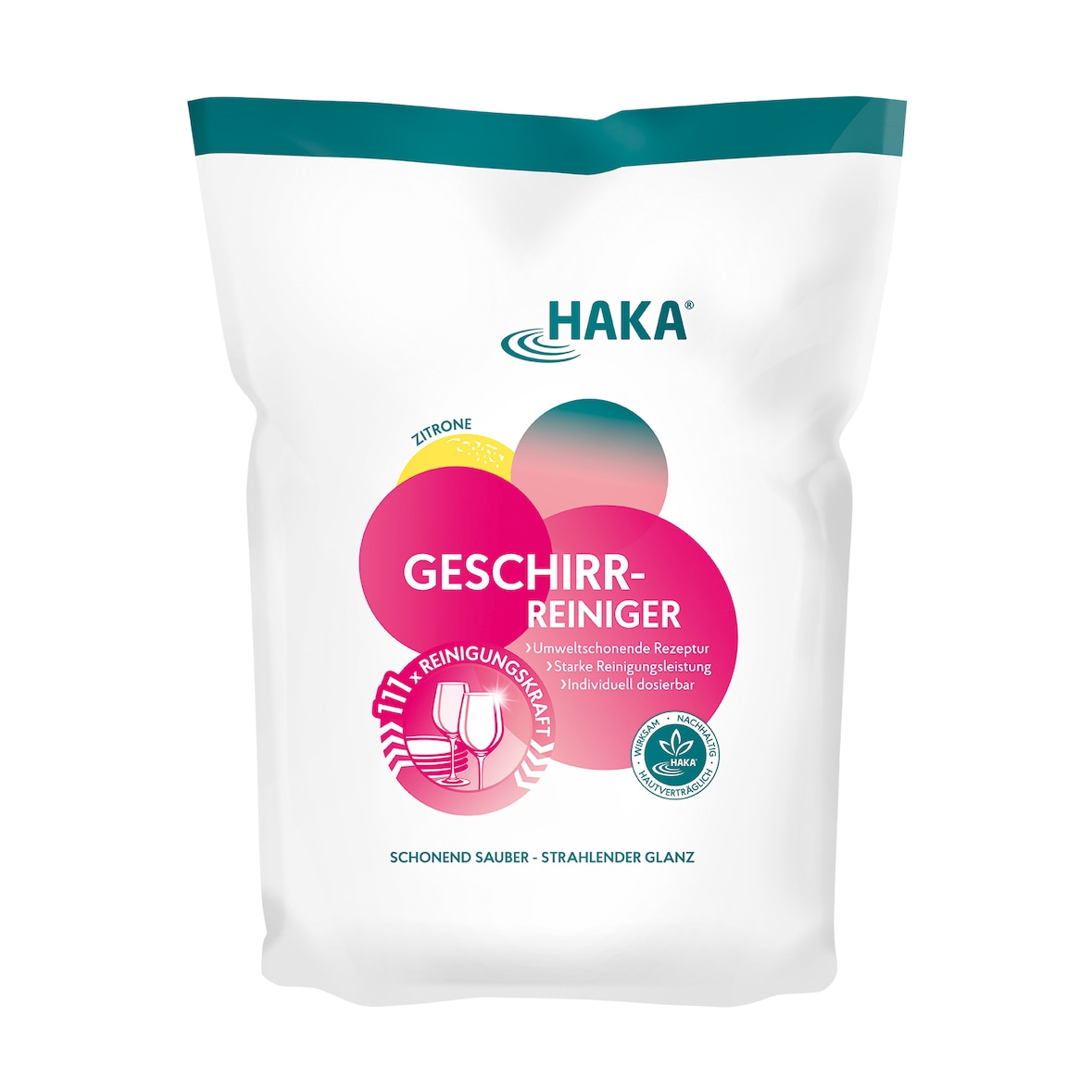 HAKA Geschirr-Reiniger Pulver Zitrone 2kg Spülmaschinenpulver Geschirrspülpulver