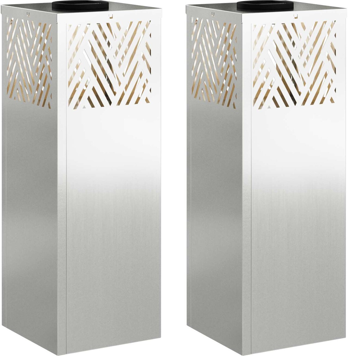vidaXL Solar LED Weg Licht 2 pcs Galvanisiert Galvanisiert