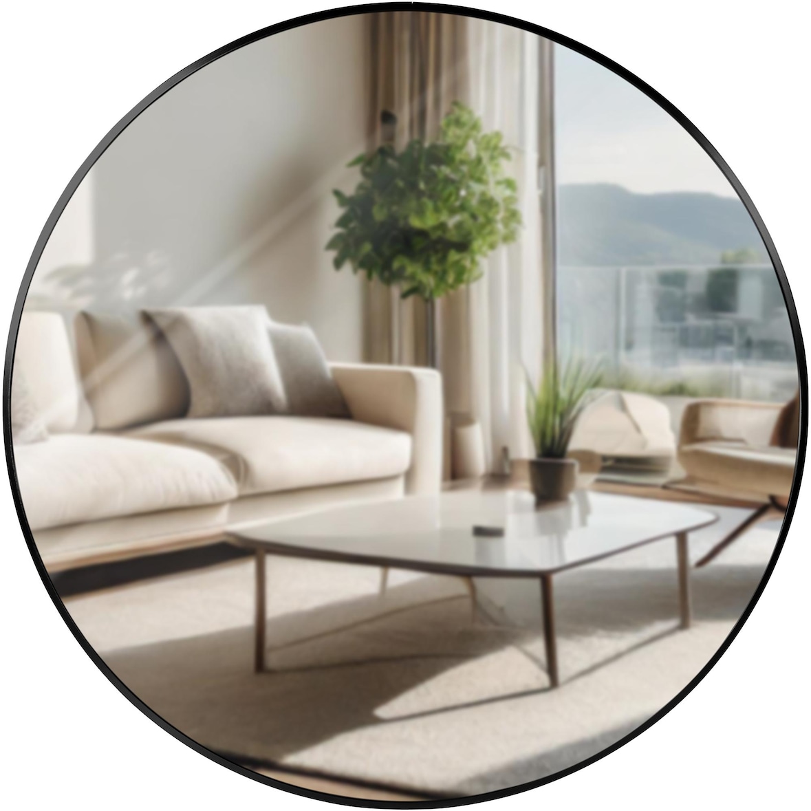 Espejo de pared Elsie Negro/XL