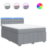 thumbnail of vidaXL Boxspringbett mit Matratze Hellgrau 140x200 cm Stoff