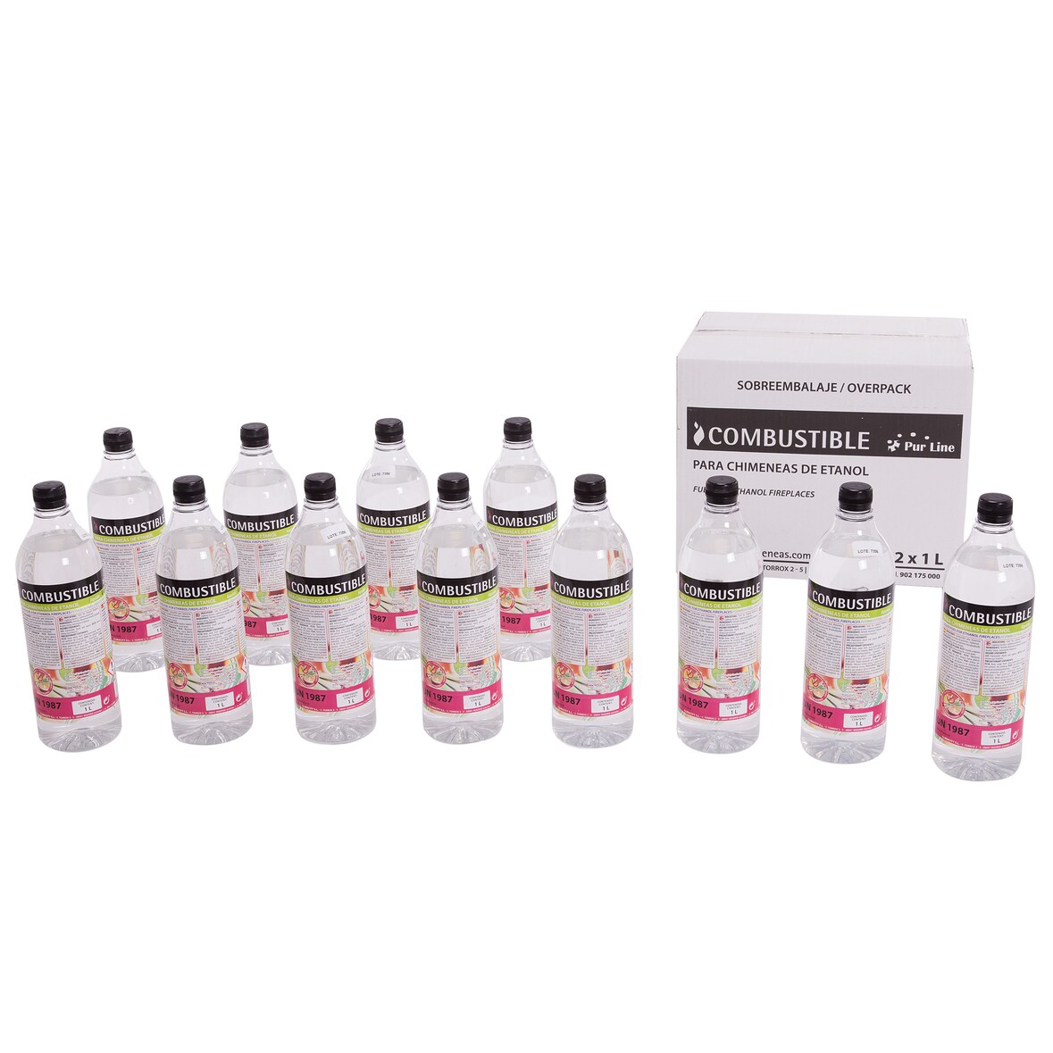 Combustible Etanol repelente de mosquitos CITRONELA. Caja 12 Botellas de 1L