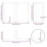 thumbnail of Helloshop26 - Juego de 2 patas para mesa de comedor en forma de T 90 x 35 x 73 cm con niveladores ajustables diseño moderno acero 02_0057330