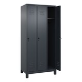 thumbnail of C+P Spind Classic PLUS, Füßen, 3 Abteile, HxBxT 195x90x50cm, Sicherheitsdrehriegel, Anthrazit von PROREGAL