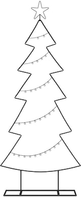 thumbnail of vidaXL Metall Weihnachtsbaum mit Ständer Schwarz 150 cm Stahl
