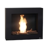 thumbnail of Cheminée à l'éthanol en noir avec des bûches décoratives