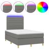 thumbnail of vidaXL Boxspringbett mit Matratze & LED Dunkelgrau 120x190 cm Stoff