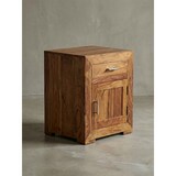 thumbnail of Massivholz Nachtschrank, Landhausstil, 60 cm Höhe, Schublade & Tür, Sheesham-Holz. Braun, 50x40x60 cm | Kadima Design